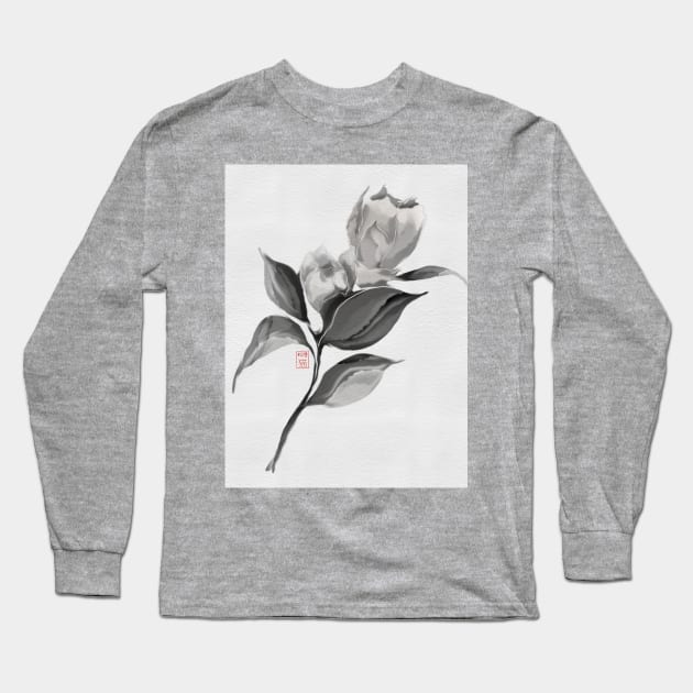 sumiE camellia Long Sleeve T-Shirt by cuisinecat